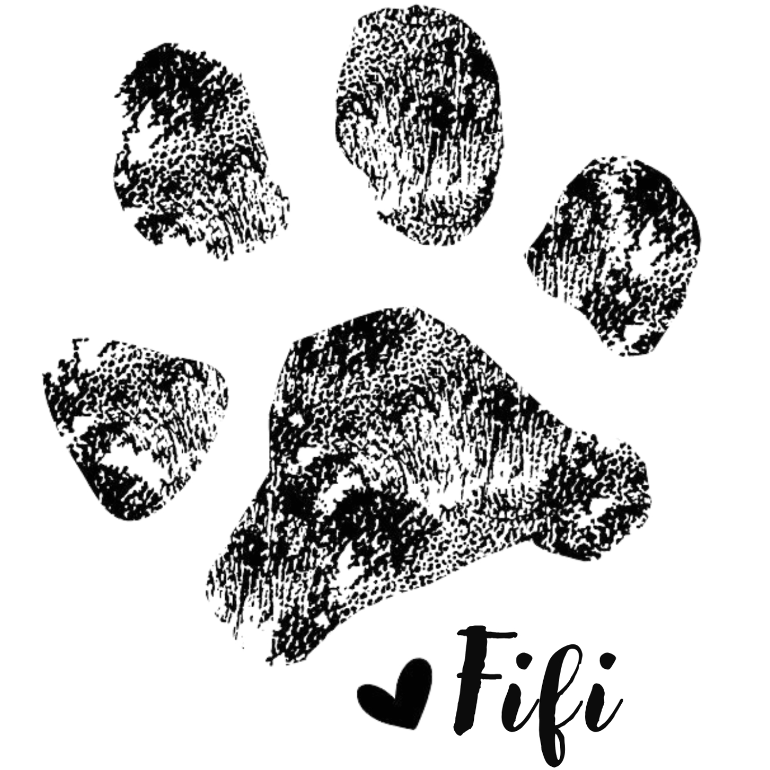 Fifi's official stamp of approval — her pawprint seal of quality